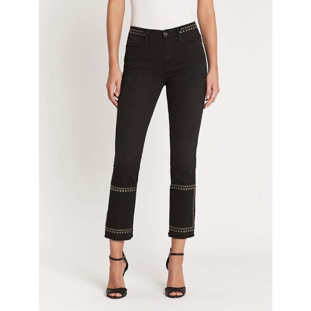 ✨FRAME DENIM LE HIGH STRAIGHT BAND STUD BLACK SZ 27 JEANS✨